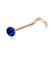 2.2mm Bezel Set Stone Curved Nose Stud Silver NSKB-58